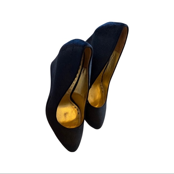 Mimco navy velvet round toe wedges size 10 - Picture 3 of 8